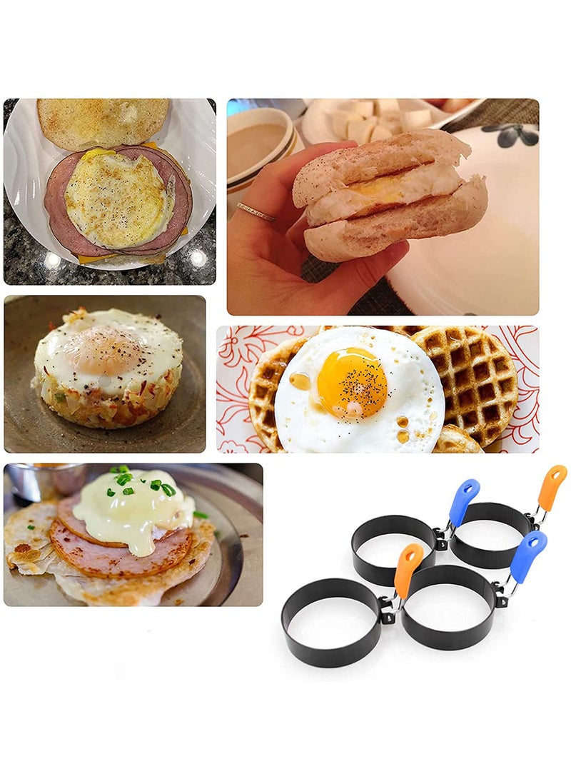 Egg Ring, Stainless Steel Egg Cooking Rings Set, Round Omelette Mold for Frying Egg English Muffins Pancake Sandwiches, Breakfast Household Mold, Muffins Pancake Sandwich Hamburger 2 Pack  - Image 5