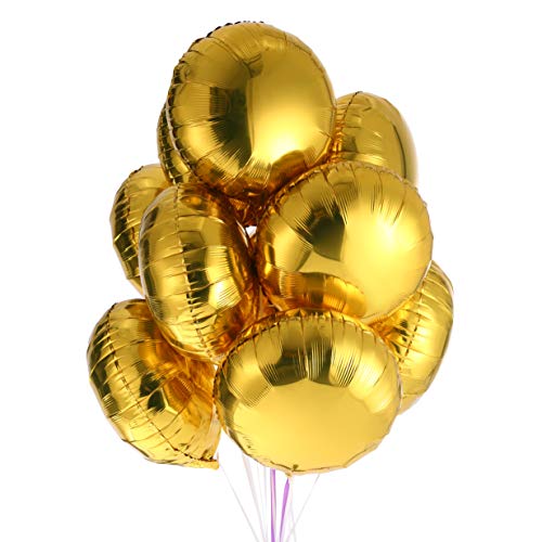Adeer 18" Gold Round Shaped Foil Balloons Mylar Helium Balloons for Birthday Party Wedding Baby Shower Decorations, Pack of 20 - Image 2