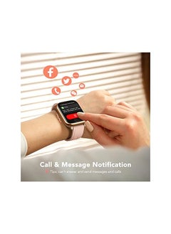 AGPtek Smart Watch for Women, AGPTEK 1.69"(43mm) Smartwatch for Android and iOS Phones IP68 Waterproof Fitness Tracker Watch Heart Rate Monitor Pedometer Sleep Monitor for Women Gold, LW31  - Image 3