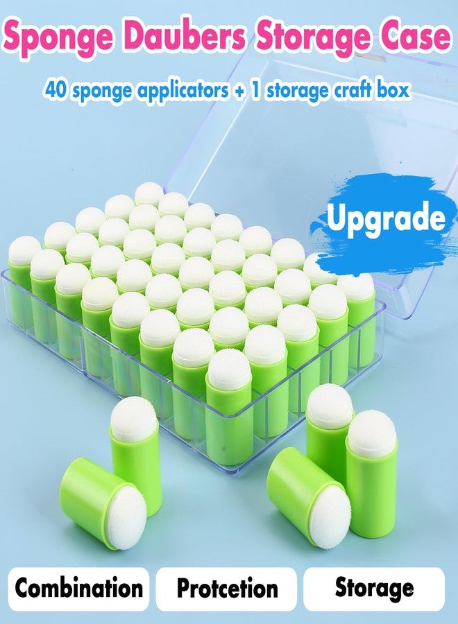 LOONENG 40 Pieces Sponges Daubers with Storage Case - Finger Sponge Daubers with Soft Sponge Head - Perfect for Painting, Drawing, Stenciling, Card Making and More - Image 2
