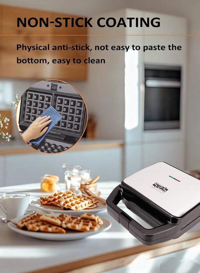DSP 4 In 1 Multi Snacks Maker With Waffle Maker,Donut Maker,Walnut Maker and Madeilne Cake,Removable Non-stick Plates,Automatic Temperature Adjustment & Indicator Lights,800 KC1237 - Image 4