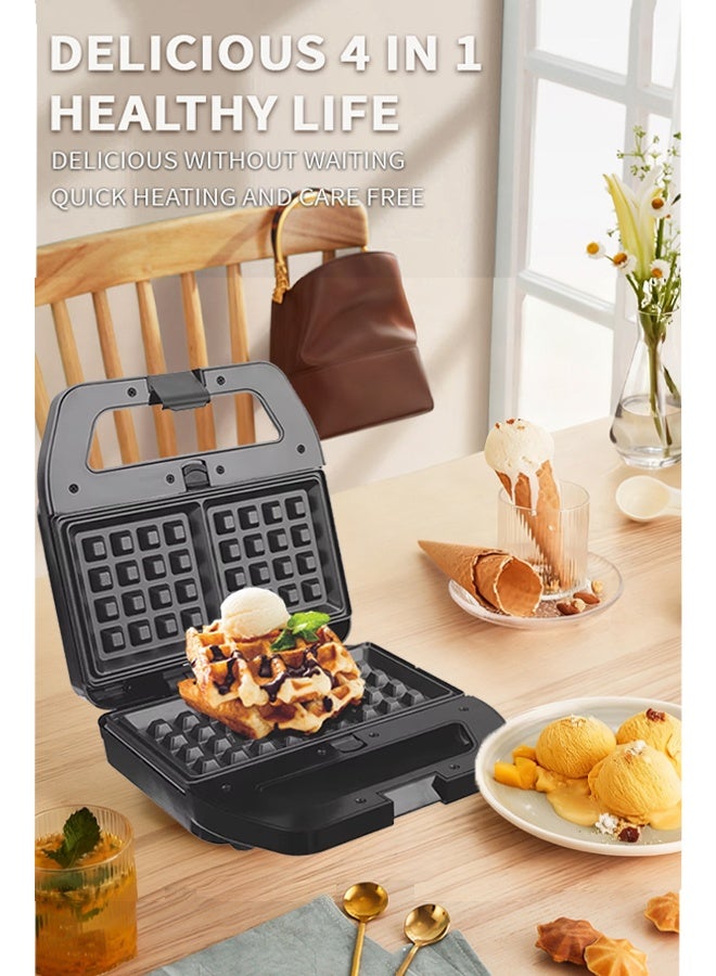 DSP 4 In 1 Multi Snacks Maker With Waffle Maker,Donut Maker,Walnut Maker and Madeilne Cake,Removable Non-stick Plates,Automatic Temperature Adjustment & Indicator Lights,800 KC1237 - Image 2