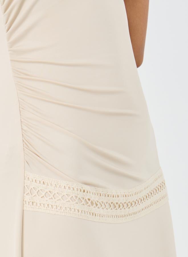 Take Two Solid Sleeveless Gathered Detail Midi Dress - Image 4