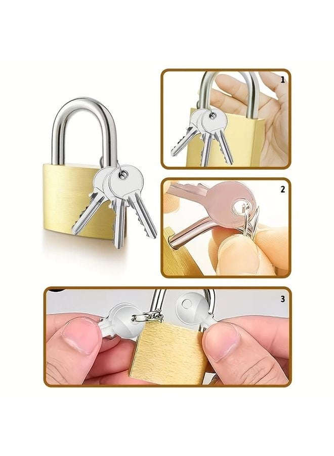 4pcs Mini Padlocks 20mm Durable Metal Weatherproof Anti Theft Security Locks - Image 3