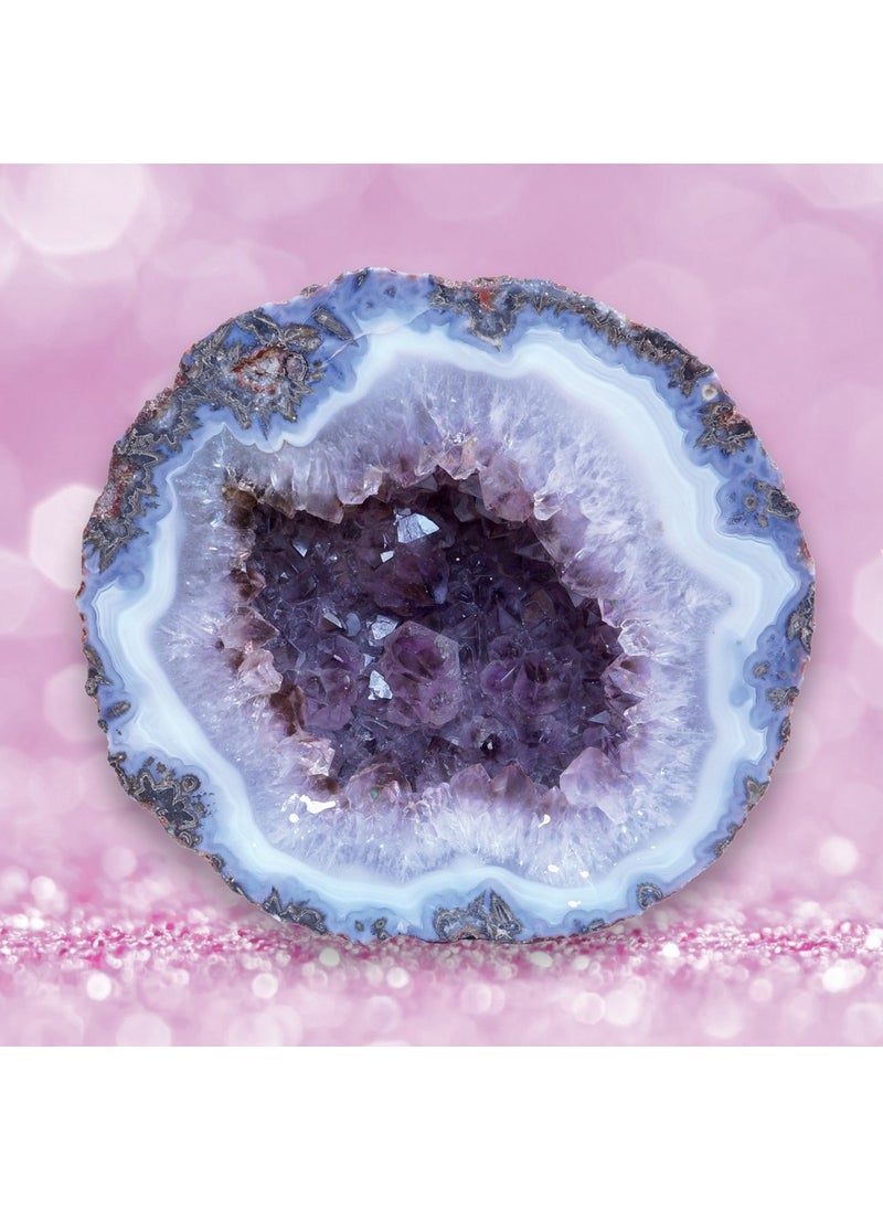 Hinkler - Hinkler Curious Universe Dig & Smash Geodes Kit - DIY Geode Discovery Set includes safety goggles, 2 geodes, dig block filled with 3 gemstones, chisel, brush, magnifying glass and a 16-page project book, Fun Rock & Mineral Exploration, STEM Science Kit for Kids - Image 1