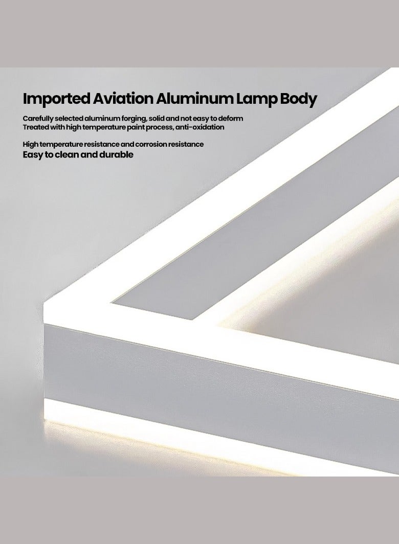 Vmax Modern LED Square Ring Chandelier Ceiling Light, 3-Tier Pendant Fixture, Adjustable Height, 150W, White/Gold Finish – Aluminum & Silicone, for Living Room, Bedroom, Dining Room – 60+40+20cm - Image 4