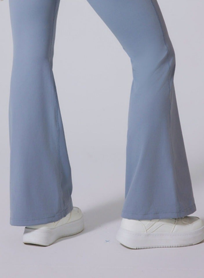Meilun High - Waisted Flared Yoga Pants with Crossover Waistband - Image 4