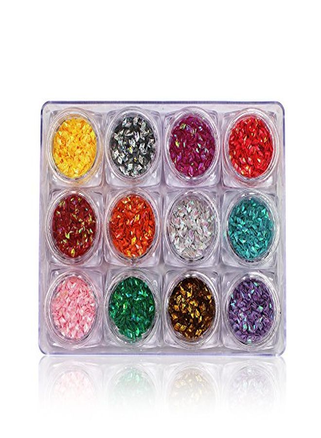 Yeslady Nail Art Rhombus Sequins Mermaid 3D Sparkling Stickers Colorful Manicure Tips 12 Boxes - Image 4