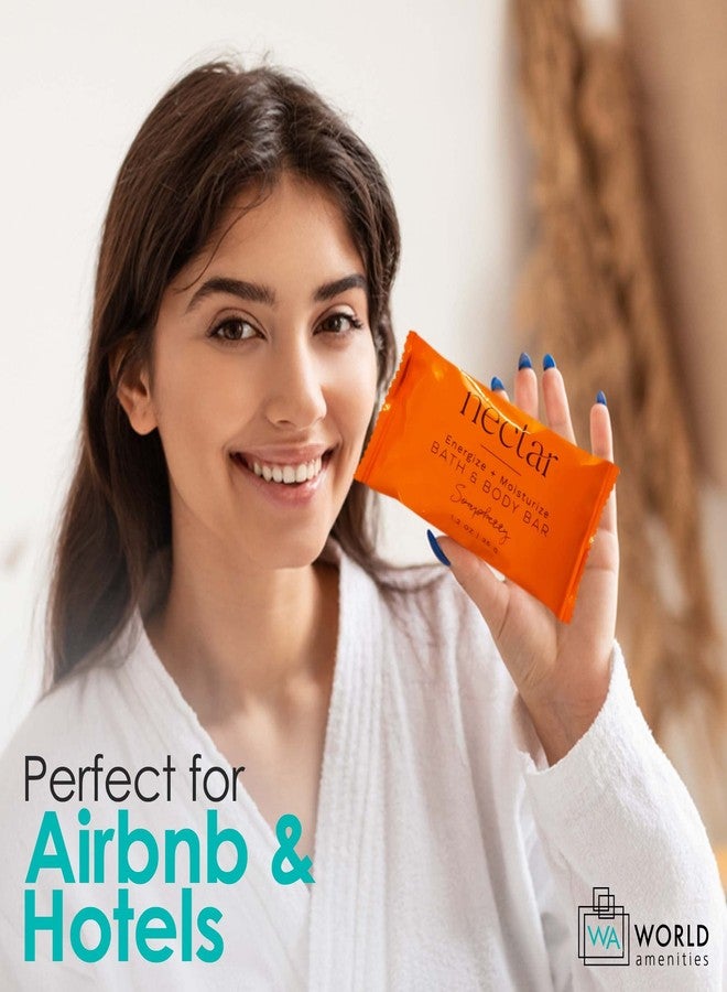 World Amenities Nectar Bulk Bath & Body Bar | 50 Count, 1.2 oz | Sweet Orange Blossom, Mini Travel Size Toiletries (100% Recyclable Plastic Sachet), Airbnb Rentals, Suitable for All Skin Types - Image 4