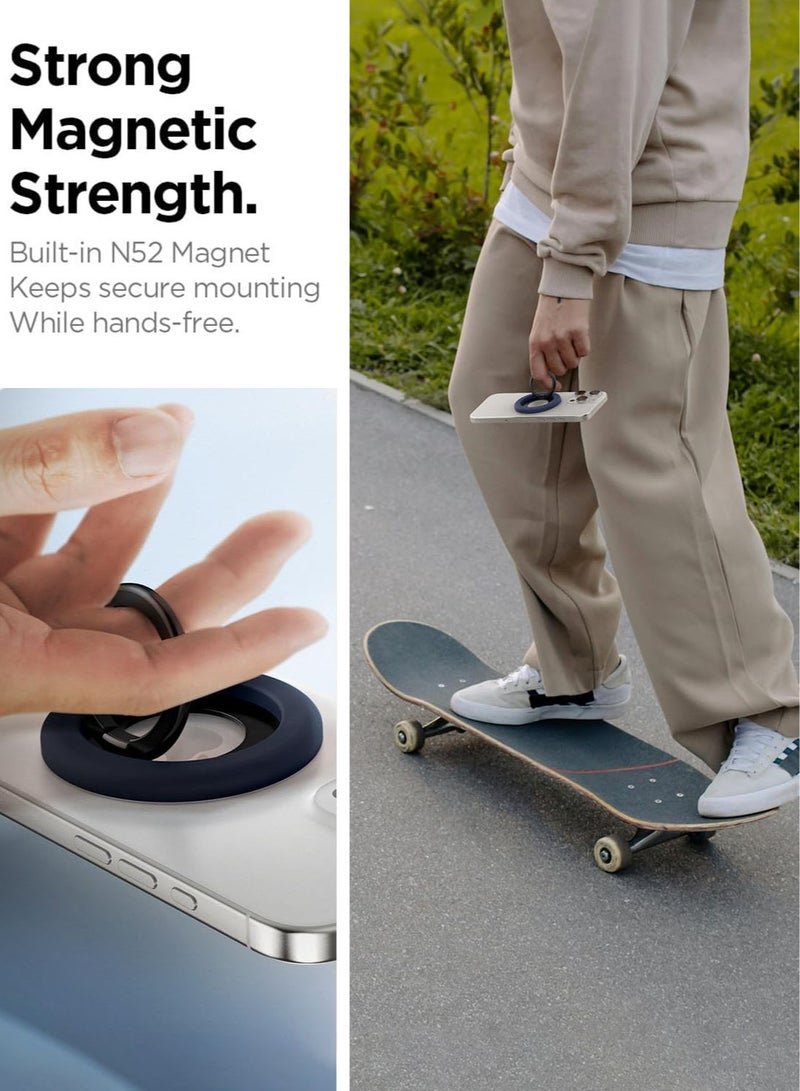 Spigen حامل هاتف سيليكون مغناطيسي قابل للتعديل Nano Pop MagFit مع حلقة دعم متوافقة مع غلاف MagSafe و iPhone 16 Pro Max و 16 Pro و 16 Plus و 15/14/13/12 - توت أزرق - Image 5