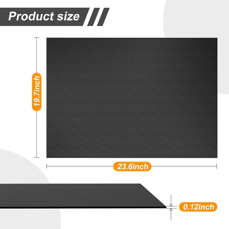 Wiojtry Mini Stair Stepper Mats, Ellipse Machine Non-Slip Mat, Non-Slip Workout Mat for Ellipse Leg Exerciser, Under Desk Ellipticals (Black)(19.69 * 23.62“ - Image 2
