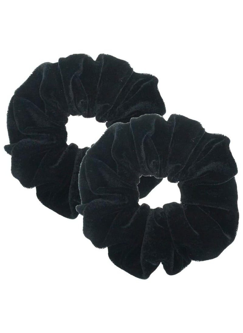 STAR BEJA 2 Pcs Black Color Large Size Scrunchies for Hair Women Hair Elastic - Image 1