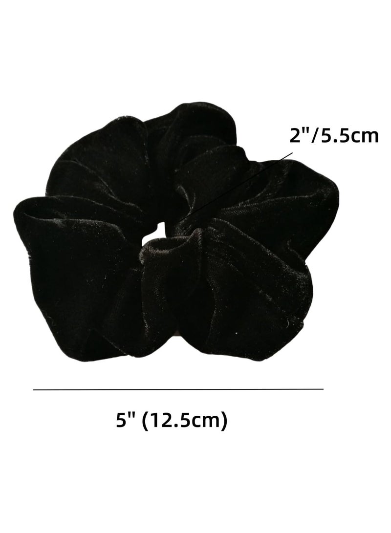 STAR BEJA 2 Pcs Black Color Large Size Scrunchies for Hair Women Hair Elastic - Image 2