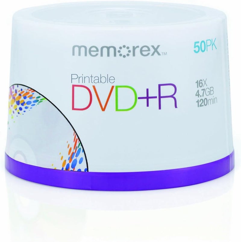 4.7Gb/16x Printable DVD+R 50-Pack Spindle