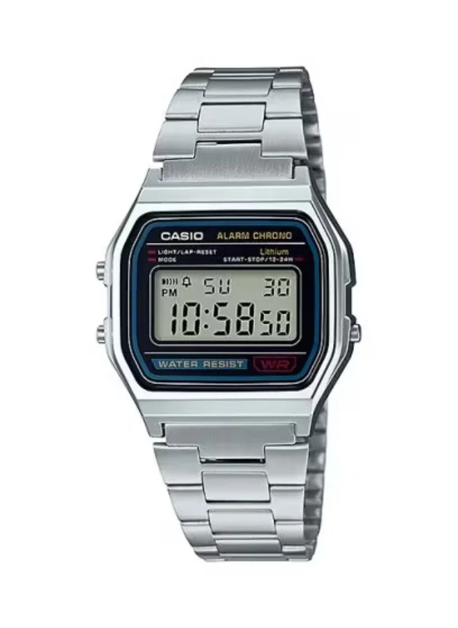 كاسيو Unisex Stainless Steel Digital Watch A-158WA-1D - 33.2 mm