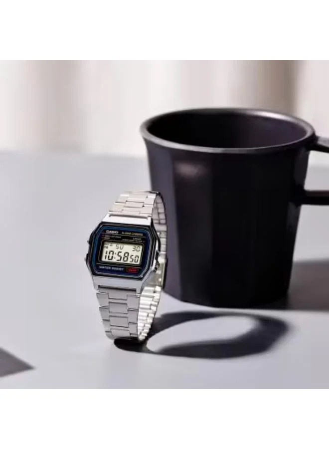 كاسيو Men's Unisex Stainless Steel Digital Watch A-158WA-1D - 33.2 mm للرجال