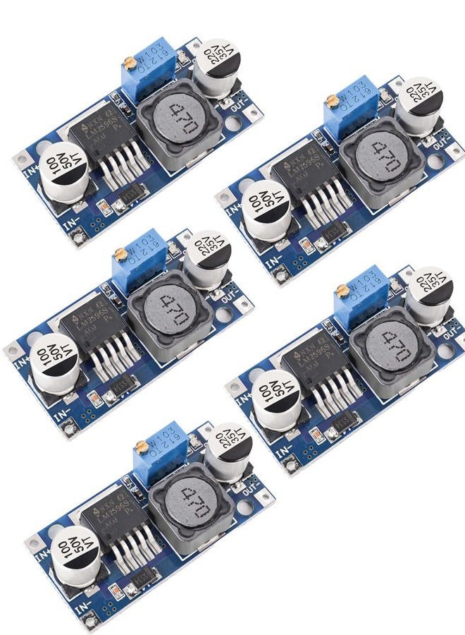 SELOKY 5 Pack LM2596 LM2596S DC-DC Step-Down Adjustable Voltage Regulator, Input 3.0-40V, Output 1.25-35V, Variable Buck Converter Power Supply Module - Image 1