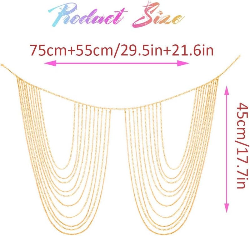 Brishow Rhinestone Body Chains Layered Crystal Waist Chain Beach Bikini Fashion Body Jewelry Accessories for Women and Girls - Image 2