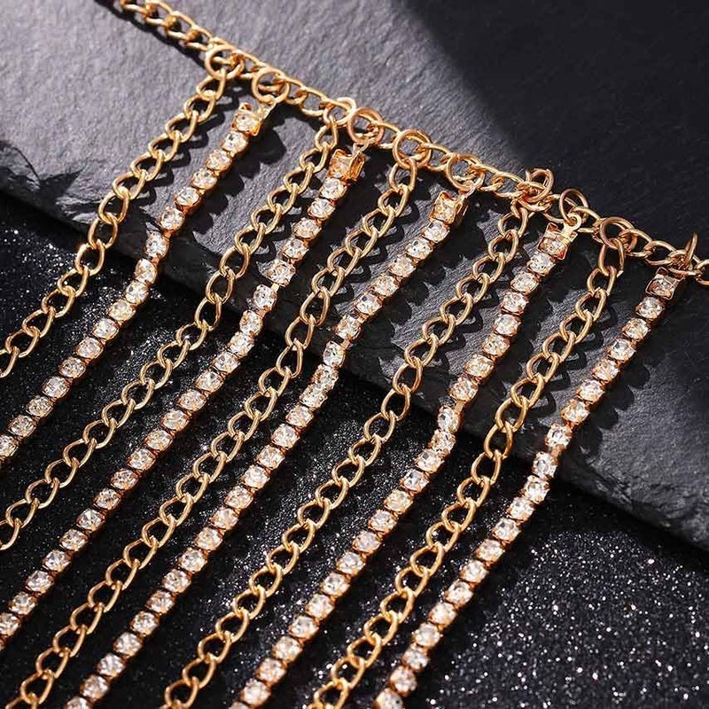 Brishow Rhinestone Body Chains Layered Crystal Waist Chain Beach Bikini Fashion Body Jewelry Accessories for Women and Girls - Image 4