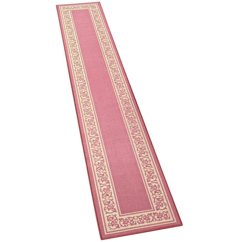 Collections Etc Collections Etc Extra Long Floral Border Rug Rose 20 x 90