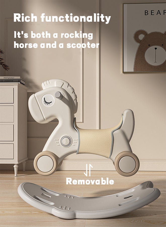 Children's Rocking Toys,Rocking Early Education Wooden Horse,Indoor and Outdoor Toys,Rounded Corners Design,Suitable for Gifts for Children over 2 Years Old