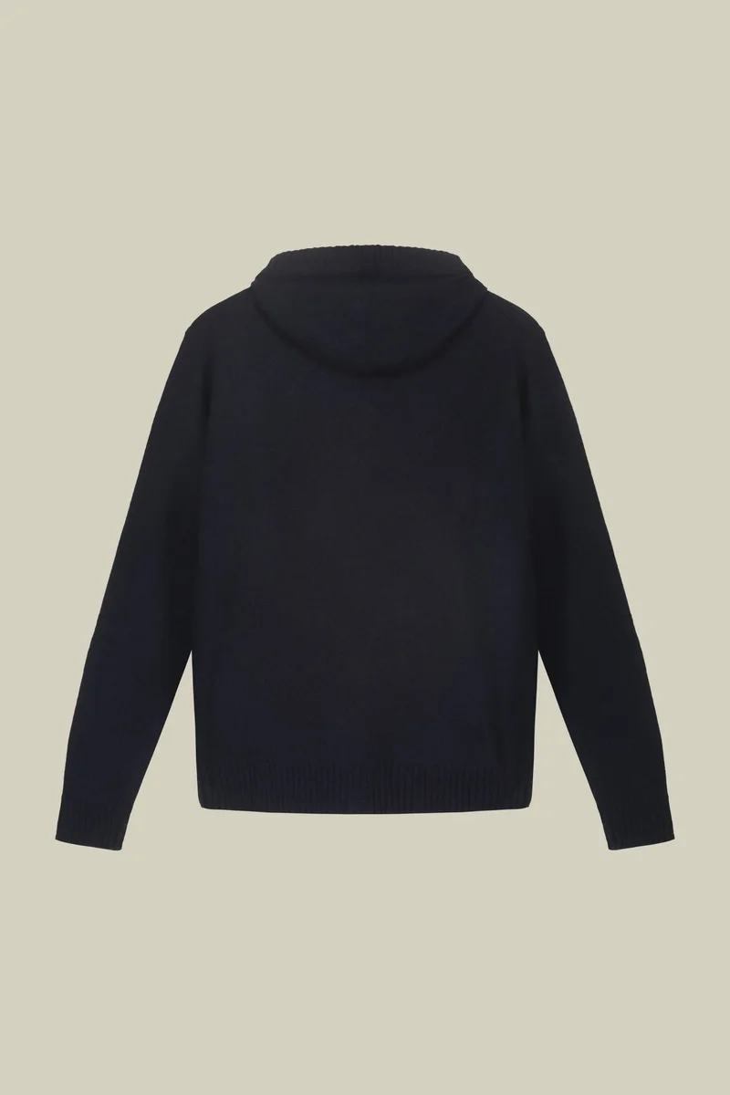Doppelganger Blue Men's regular fit lambswool blend knitted sweatshirt - DK Blue for Men | Best Price UAE