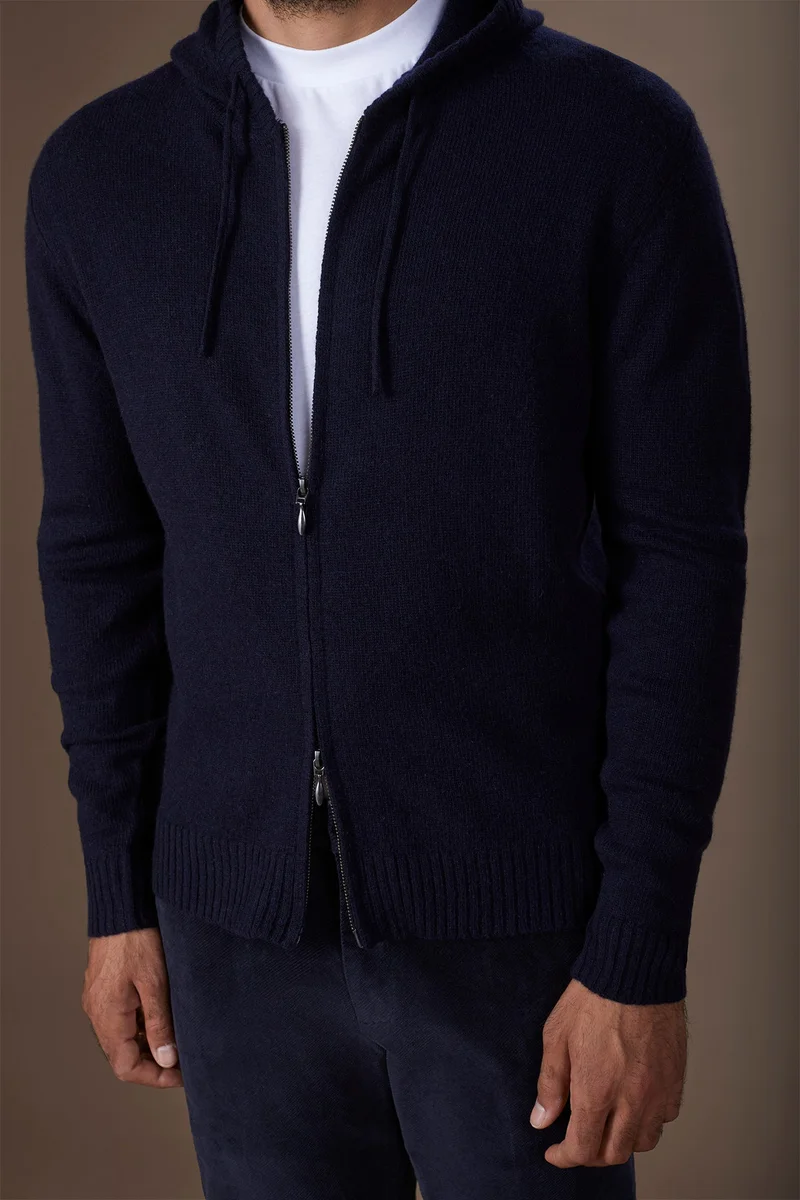 Doppelganger Blue Men's regular fit lambswool blend knitted sweatshirt - DK Blue for Men | Best Price UAE
