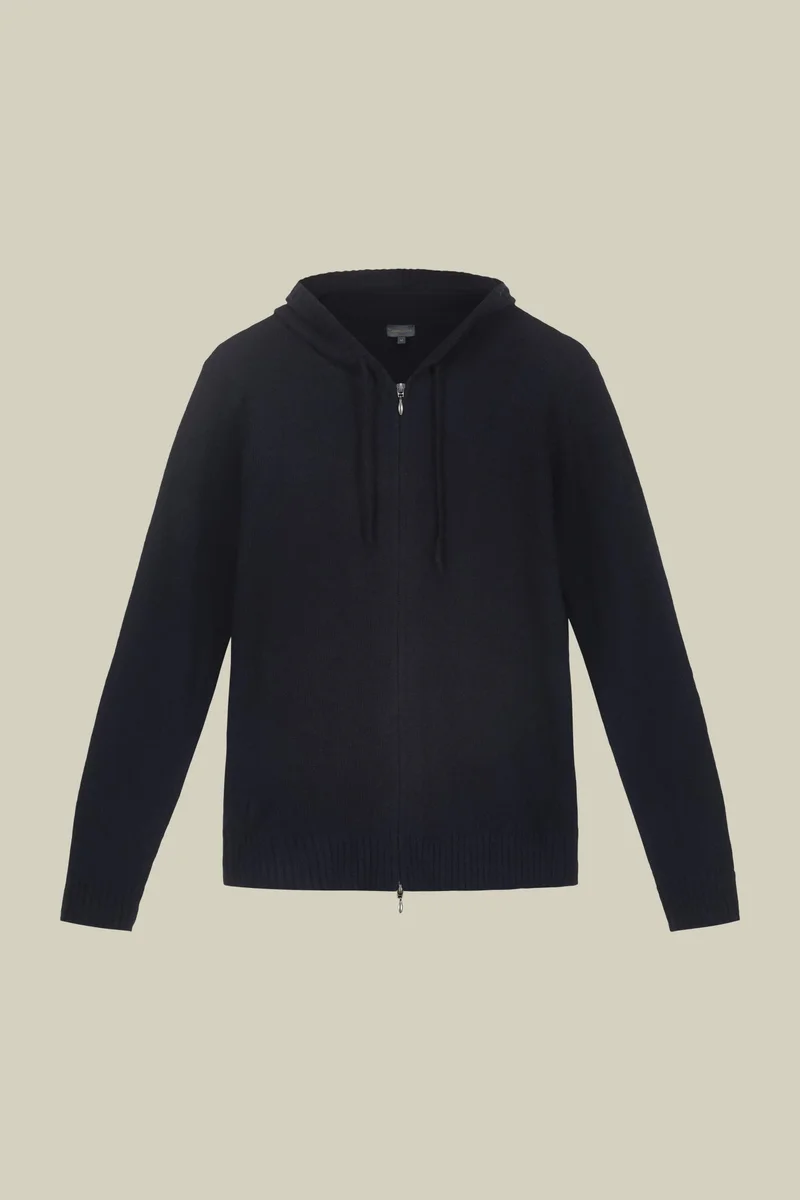 Doppelganger Men's regular fit lambswool blend knitted sweatshirt - DK Blue