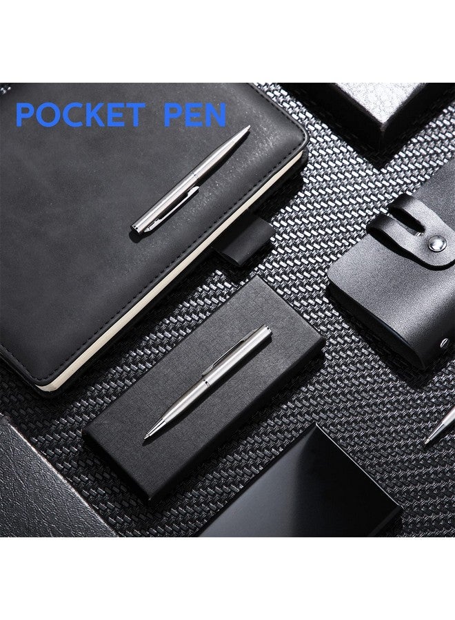 Chinco 16 Pcs Mini Pens Small Pens Short Pens Bulk Mini Metal Ballpoint Pens Small Stainless Steel Point Pen With Copper Fittings For Pockets Notebook Notepads Office School (Silver)  - Image 4