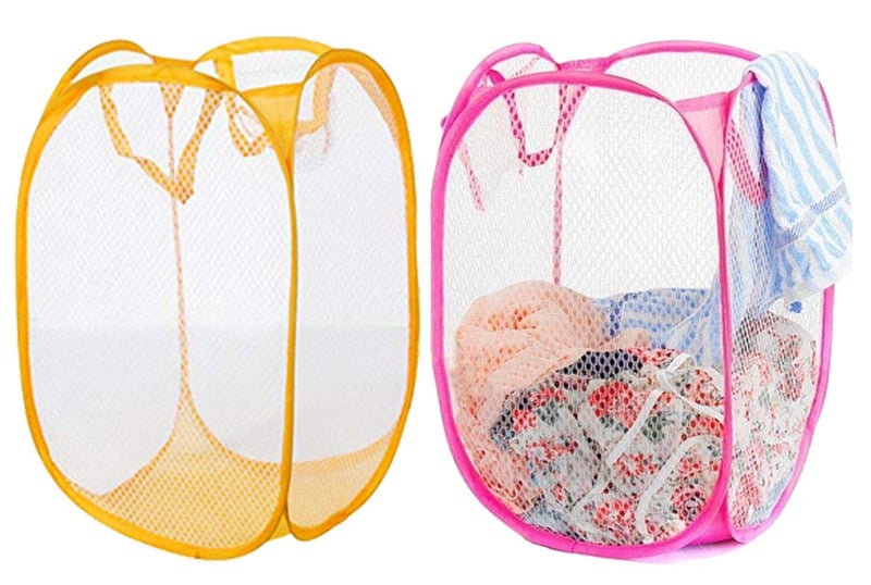 Kuber Industries Nylon 2 Piece Mesh Laundry Basket, 20Ltr (Multi)-CTKTC26039 - Image 1