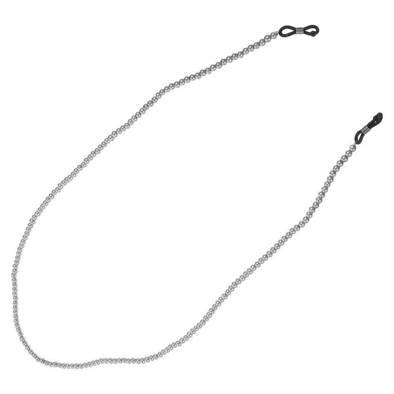 سلسلة نظارات لؤلؤية حامل نظارات مضاد للضياع حامل نظارات رمادي فضي - Image 2