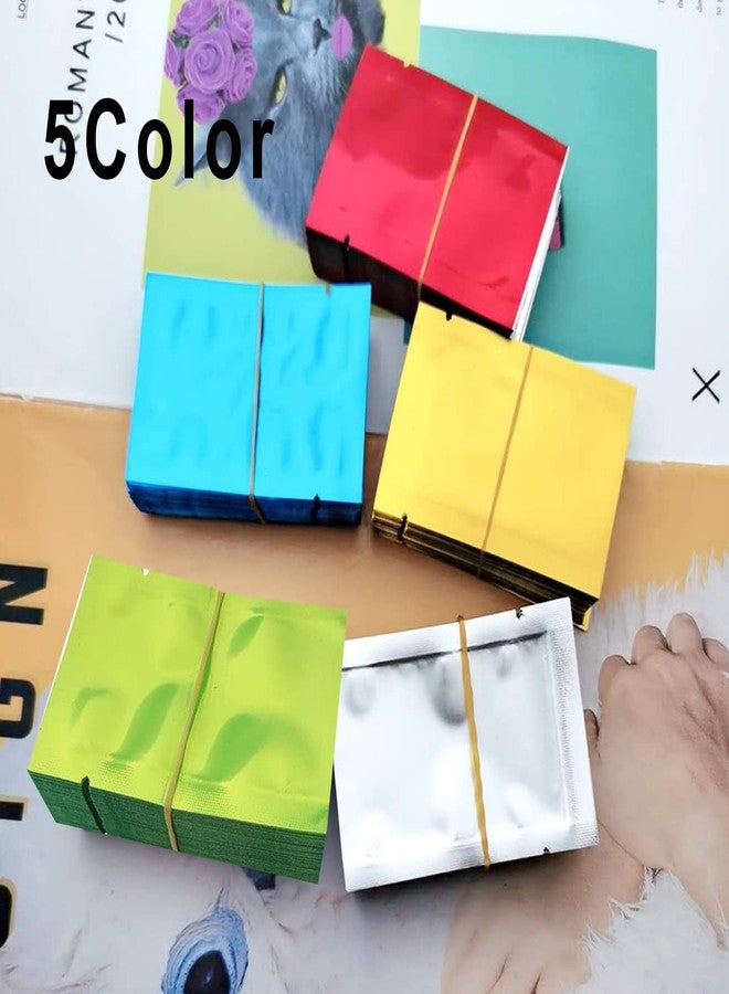Luckkyme 500pcs Matte Sample Pack Flat Open Top Resealable Tear Notch Aluminum Foil Mylar Bags (Double-Sided Glossy) - Image 3