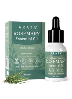 ARATA Undiluted Rosemary Essential Oil For Hair Growth, Hair Fall Control & Nourishment | 100% Natural And Pure Blend | Strengthens Hair & Balances Scalp | 15Ml  - Image 1