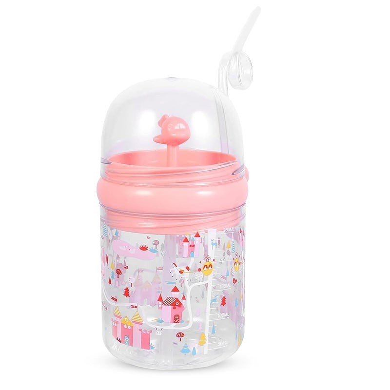 Kidology Whale Spray Water Bottle - BPA Free Toddler Cup for Kids Travel Drinking Cups with Straw, Spill-Proof Design, Perfect Tumbler for Kids (Light Pink) - Image 1