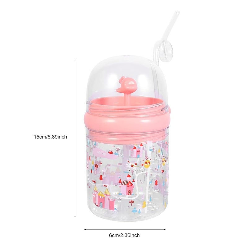 Kidology Whale Spray Water Bottle - BPA Free Toddler Cup for Kids Travel Drinking Cups with Straw, Spill-Proof Design, Perfect Tumbler for Kids (Light Pink) - Image 2