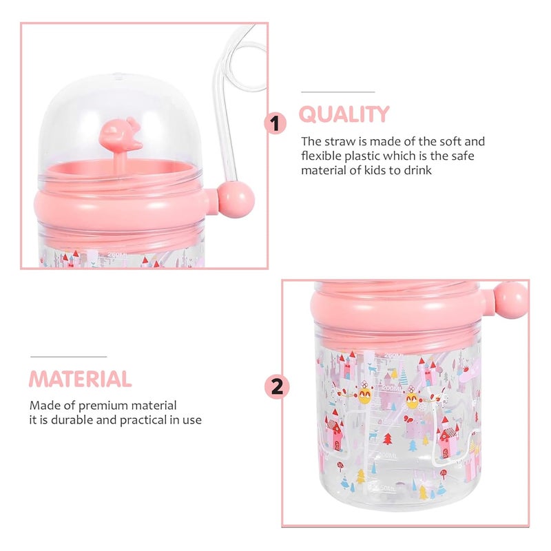 Kidology Whale Spray Water Bottle - BPA Free Toddler Cup for Kids Travel Drinking Cups with Straw, Spill-Proof Design, Perfect Tumbler for Kids (Light Pink) - Image 5