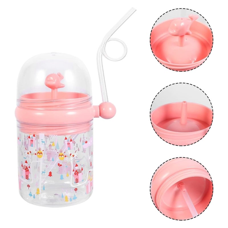 Kidology Whale Spray Water Bottle - BPA Free Toddler Cup for Kids Travel Drinking Cups with Straw, Spill-Proof Design, Perfect Tumbler for Kids (Light Pink) - Image 4