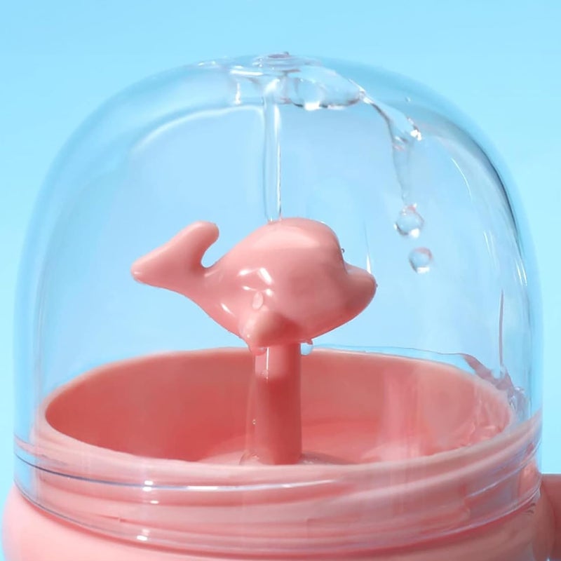Kidology Whale Spray Water Bottle - BPA Free Toddler Cup for Kids Travel Drinking Cups with Straw, Spill-Proof Design, Perfect Tumbler for Kids (Light Pink) - Image 3