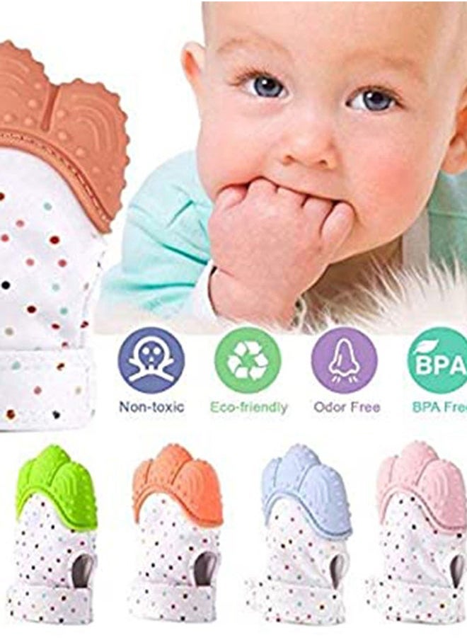 Silicone Baby Teething Gloves With Adjustable Fastener Strap (3-24 Months)