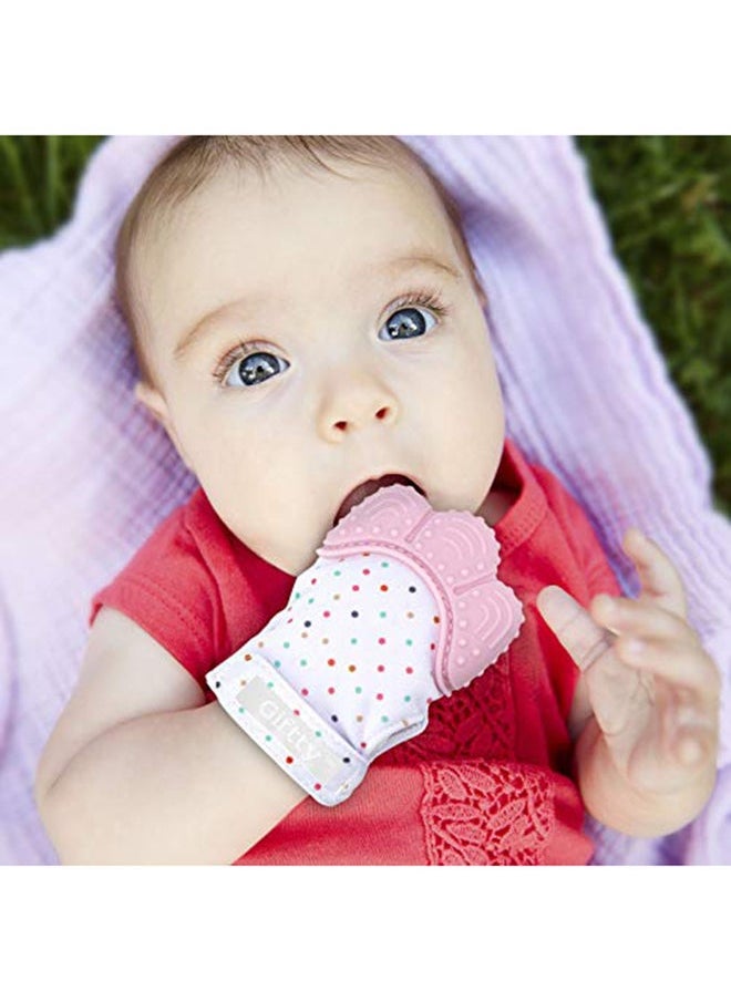 Silicone Baby Teething Gloves With Adjustable Fastener Strap (3-24 Months)