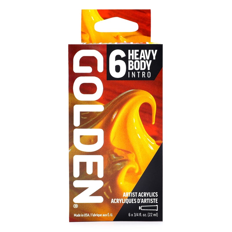 GOLDEN Heavy Body Acrylics, Intro Set, 6 Color, Professional Acrylic Paint - Image 4