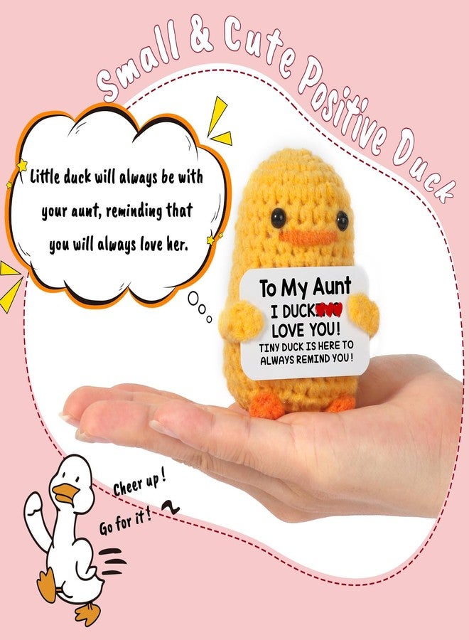 MBL Aunt Gifts for Mothers Day - to My Aunt, Small Cute Funny Crochet Duck Doll Birthday Easter Mother's Gifts for Aunts Aunty Auntie from Niece Nephew - Image 4