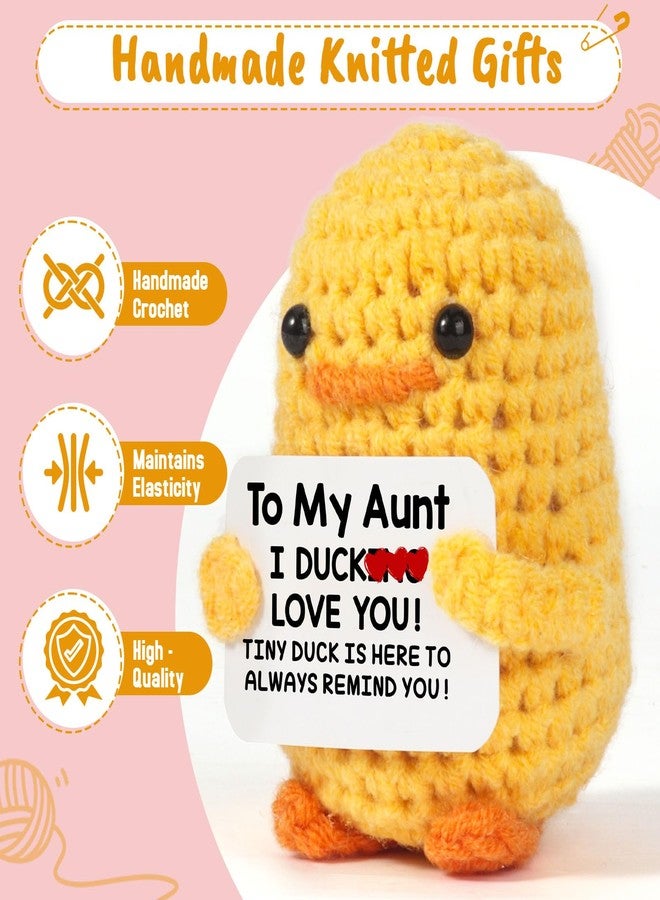 MBL Aunt Gifts for Mothers Day - to My Aunt, Small Cute Funny Crochet Duck Doll Birthday Easter Mother's Gifts for Aunts Aunty Auntie from Niece Nephew - Image 3