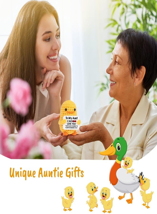 MBL Aunt Gifts for Mothers Day - to My Aunt, Small Cute Funny Crochet Duck Doll Birthday Easter Mother's Gifts for Aunts Aunty Auntie from Niece Nephew - Image 5