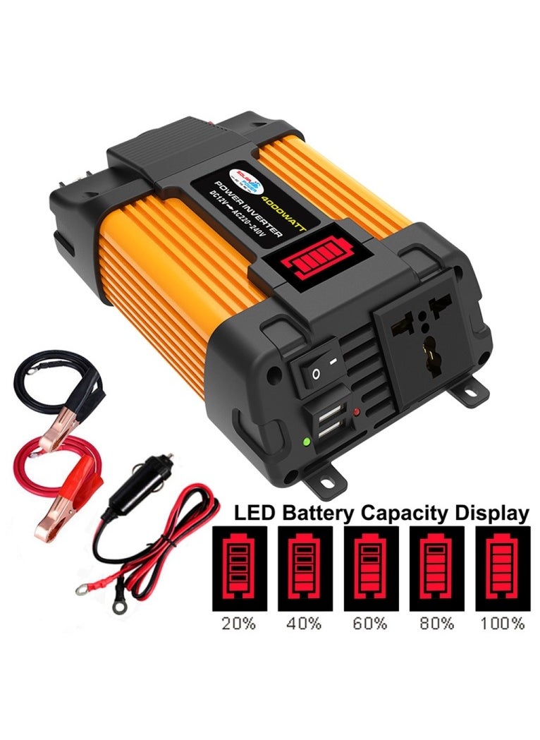 Generic Little Wasp 12V to 220V 4000W Car Power Inverter with LED Display & Dual USB  - Image 4