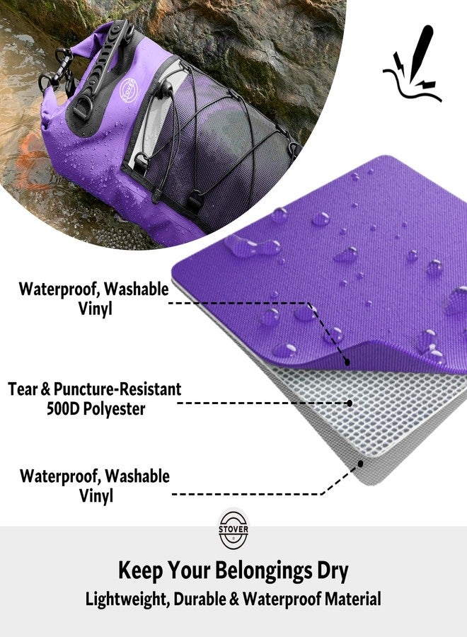 STOVER 30L Dry Bag Backpack with Waterproof Phone Pouch - Purple - Image 2