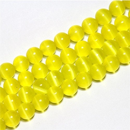 LIFAVOVY 6mm Yellow Cat Eye Beads Round Semi Precious Gemstone Loose Beads for Jewelry Making (63-66pcs/strand) - Image 4