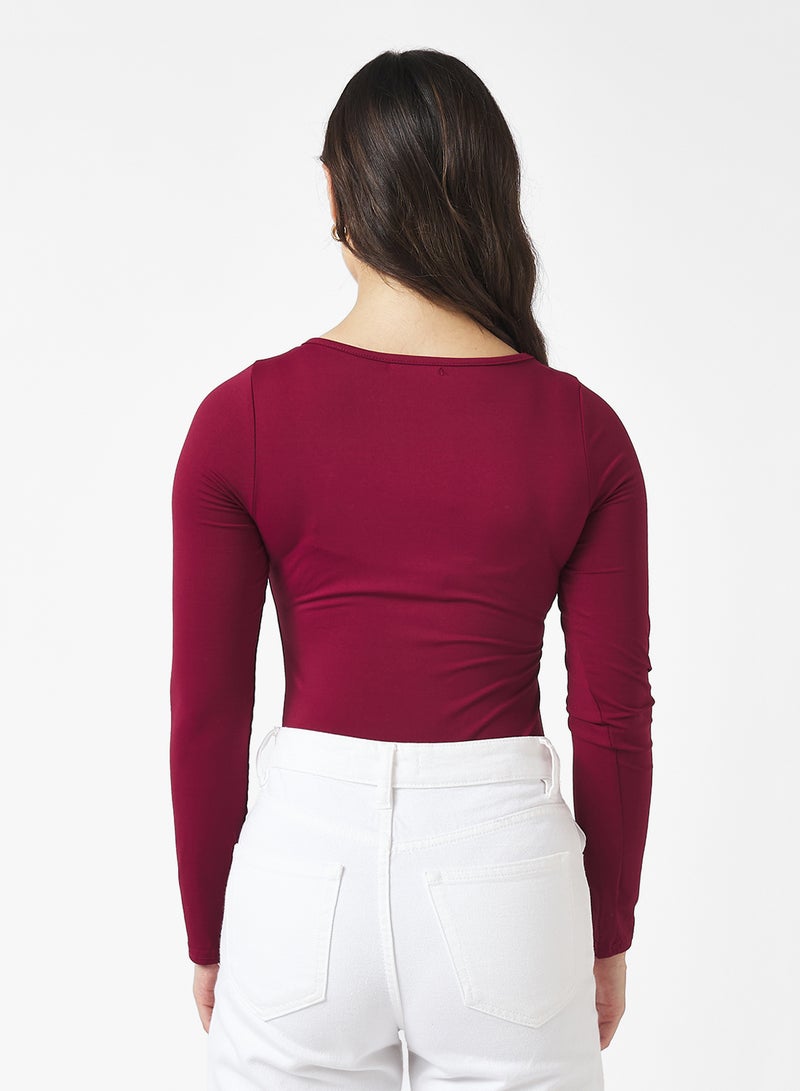 جينجر بيسيكس بودي سوت بأكمام طويلة ورقبة واسعة - Image 2