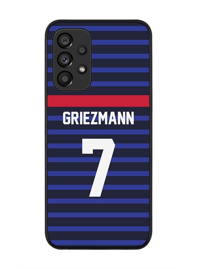 Stylizedd Rugged Black edge case for Samsung Galaxy A33 5G Slim fit Soft Case Flexible Rubber Edges Anti Drop TPU Gel Thin Cover - Football Team - France Player Name - Griezmann - Image 1
