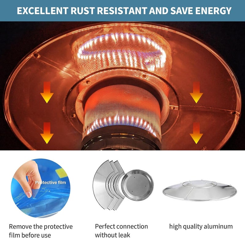 Kisworm 2 Units Patio Heater Heat Reflector Shield, Replacement Dome Part for Outdoor Heaters - Image 4